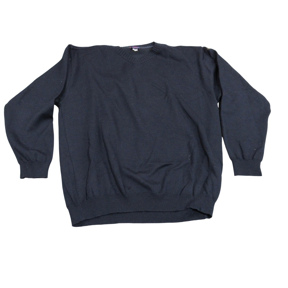 Paul & Shark Yachting Bretagne Light Navy Blue Wool V-Neck Sweater Mens 2XL